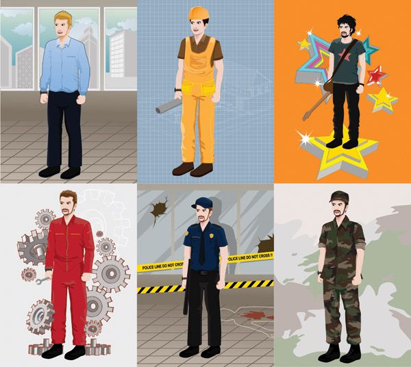 free vector Various professional figures vector